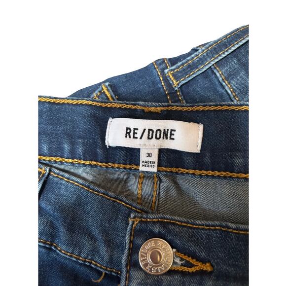 RE/DONE High Rise Stretch Straight Leg Jeans | Medium Wash Classic Denim Size 30 - Picture 3 of 5
